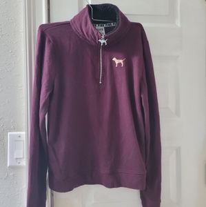 Pink lightweight quarter zip sweatshirt